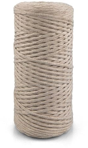 Netuno 1x Makramee Garn Elfenbein 3 mm 100 m einfach gedreht Baumwollkordel Kordelband Naturkordel Bunte Baumwoll-Bastelschnur für Makramee Garn Kordel Makramee farbig Twisted Macrame Cord Cotton
