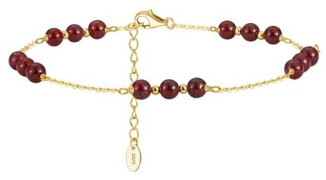 Aotiwe Chaine de Cheville Plaqué Or, Bracelet Cheville Boheme Chaîne avec Pierre Argent 925/1000