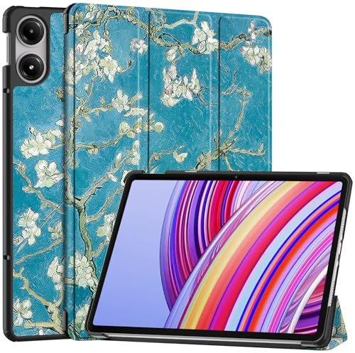Vakarey Custodia per Xiaomi Redmi Pad Pro,Ultrasottile con Supporto Cover Tablet per Redmi Pad Pro 12.1 Pollici 2024,Fiore