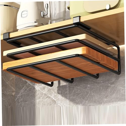 Memoria per taglieri, 10.4x11.8x2.4 '' Under Gabinet Porta di taglieri Organizzatore di taglieri in Metallo Risparmio Spaziale sotto Il Supporto per Tagliere, Nero