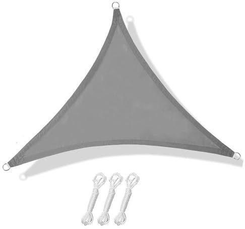 XTDMJ Toldo triangular, 3 x 3 x 3 m, triángulo, impermeable, triángulo, con kit de fijación, resistente a la rotura, resistente a la intemperie, para terraza, jardín (gris)