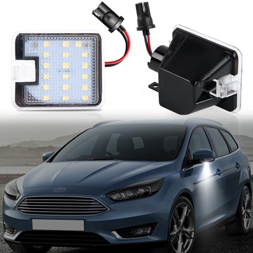 POPMOTORZ LED Umfeldbeleuchtung Spiegel, LED Seitenspiegel Pfützenlicht mit Canbus Fehlerfrei für Ford Mondeo MK4 MK5 Focus Mk3 C-Max MK2 S-Max WA6 MK2 Escape Galaxy WA6 Kuga MK1 Kuga MK2, 2 Stück