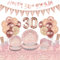 Komicea Rose Vaisselle Jetable 30 Ans - Kit Décoration Anniversaire pour Fille avec Assiettes, Gobelets, Serviettes et Bannière (16 Invités)