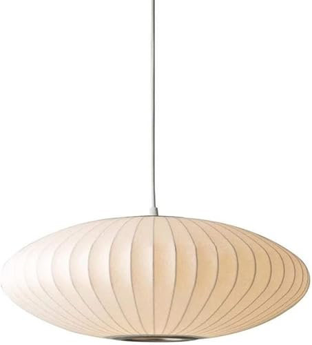 Wrobelax Chandeliers Single Head Flat Scoop Cocoon Round Lantern Restaurant Pendant Lamp, Bubble Saucer Lamps Japanese Style Suspension Lamp Ceiling Hanging Lamp Lighting E27