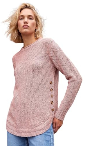 Roman Women Ribbed Jumper for Women UK Ladies Curved Hem Sweater Stitch Detail Pullover Chunky Knitwear Knit Winter Autumn Textured Oversized Soft Cosy Comfy