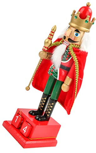 Ciieeo Wood Xmas Nutcrackers for Desktop Christmas Decor Countdown Calendar Wooden Nutcracker Ornaments Festive Garden Decor and Advent Calendar Wooden Craft