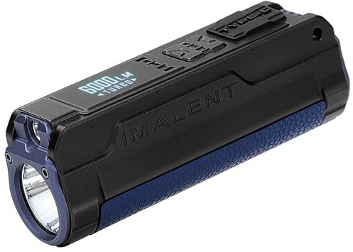 IMALENT BL70 LED Flashlight 6000 Lumen, CREE XHP70.2 LED with White and Red Light, OLED Display, Type-C Rechargeable Tactical Flashlights, for Camping Hiking Cycling Emergencies