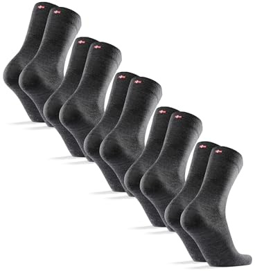 DANISH ENDURANCE Merino Socken, Business Socken, Atmungsaktiv, 3 & 5 Paar | Merinowolle Socken, Atmungsaktiv, Anti-Blasen, Anti-Loch-Garantie, für Büro & Alltag, Unisex