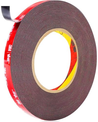 CANOPUS Nastro biadesivo professionale, extra forte, nero, impermeabile, 5925, 10 mm x 11 m, impermeabile, ideale per strisce LED, auto, interni, esterni