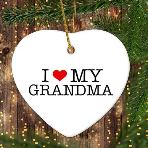 LMMIXEE Weihnachtsbaum-Dekoration für Oma I Love My Grandma, Weihnachtsschmuck 2024, süß, personalisierbar, beste Oma Geschenke, 7,6 cm