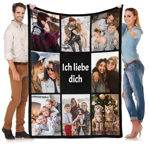 Kasofong Personalisierte Decke mit Foto, Personalisierte Decken, Personalisierte Kuscheldecke mit Foto, Personalisierte Foto Decke, Personalisierte Weihnachts Geschenke für Frauen