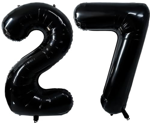 40 Zoll Schwarz Luftballon Zahlen 27 Schwarz Ballon 27. Geburtstag Deko Zahlenballons 27 Riesen Helium Luftballon 72 Party Dekoration Hochzeit Geburtstag Nummer 27/72