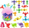Saugnapf Spielzeug,37 Stück Montessori Badewannenspielzeug,Sucker Toys Darts,Sauger Spielzeug,mit Dinosauriereier Aufbewahrungs,Silikon Bausteine Spielzeug,Montessori Spielzeug ab 3 Jahre