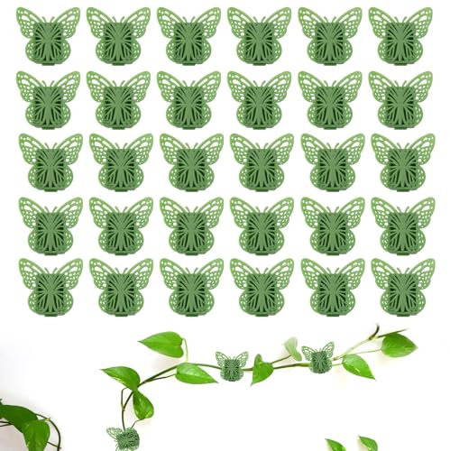ZMDMAH 30 PCS Pflanzenclips, Pflanzenhalter, Pflanzenclips für Kletterpflanzen, Wandbefestigung für Pflanzen, Kletterpflanze Befestigungsklammern für Pflanzen Sicherung Unterstützt