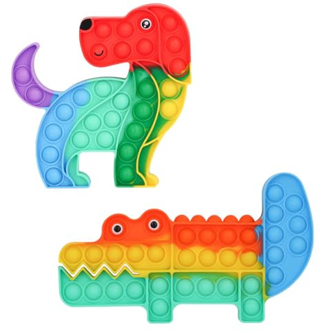 2 Pcs Pop it Fidget Toy, Pop Bubble Fidget Toy, Antistress Spielzeug, Pop It Bubble Sensory Fidget Toy, Bubble Popet Antistress Spielzeug, Anti Stress Spielzeug für Kinder und Erwachsene Sensorik