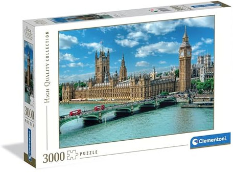 Clementoni Puzzle Collection - The House of Parliament 3000 Stücke - Puzzle für Erwachsene 14-99 Jahre, Geschenk für Mann und Frau, Stadt, London, Made in Italy, 33037