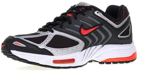 NIKE Men's AIR Pegasus 2005 Sneaker, Black Bright Crimson Metallic Silver, 12 UK