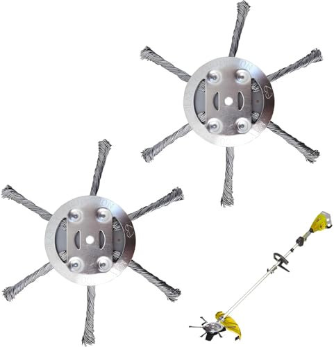 2 Stück Unkrautbürste Für Rasentrimmer,Trimmerkopf,Rasentrimmer Kopf,Unkrautbürste Für Akku Rasentrimmer,Stahldraht-Rasentrimmerkopf,Für Garten-Rasentrimmerkopf-Rasenmäher-Elektrowerkzeug (6 Kopf)