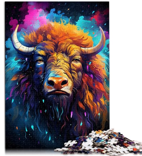 1000-teiliges Puzzle für Erwachsene Bison-Puzzle Lernpuzzle Familienspiel Geburtstagsgeschenk für Teenager ab 14 Jahren 26x38cm