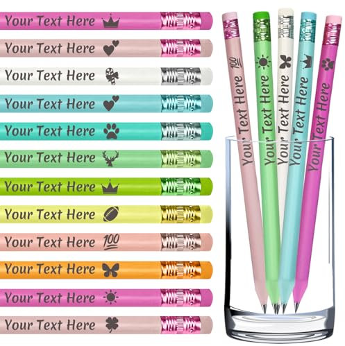 WBgjsnklbnl Bleistifte personalisierbar mit Namenslogo graviert #2 Stift Bulk Back to School Lehrer Geschenke bis zu 3000 Stück