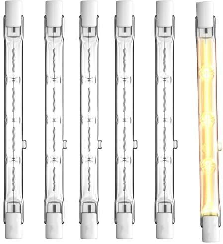 Qaum 6 Pack R7S Halogen Bulbs 118mm, 200W 2000LM R7s Linear Halogen Bulb Dimmable, 2800K Warm White J118 Security Light Bulbs Lamp 230v for Landscape Floodlight Outdoor