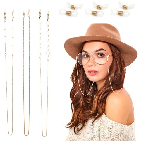 XXXFLOWER Sunglasses Chain Bead Glasses Strap Spectacle Cord Pearl Glasses Chain Eyeglasses Chain with Non-Slip for Reading Glasses Mask Elegant Glasses Lanyard Glasses String Around Neck Women