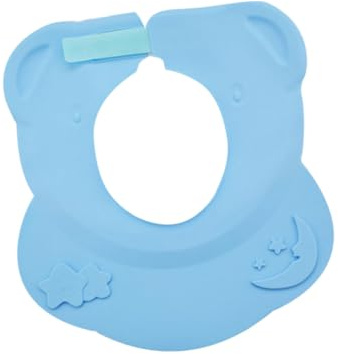 Verstellbare Babybadehaube mit Ohrenschutz, 1 Stück, Silikon Blau | Kinder und Babys, mit Sonnenschutz, Einfach zu Tragen, Praktisches Badezubehör
