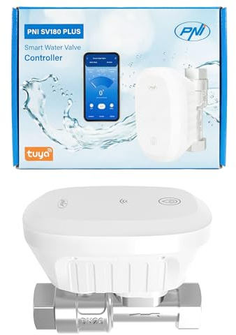 Intelligentes Wasserventil PNI SV180 PLUS, Wi-Fi, IP65, DN20 (3/4), Steuerung über Tuya Smart, Amazon Alexa und Google Home, misst den Wasserverbrauch