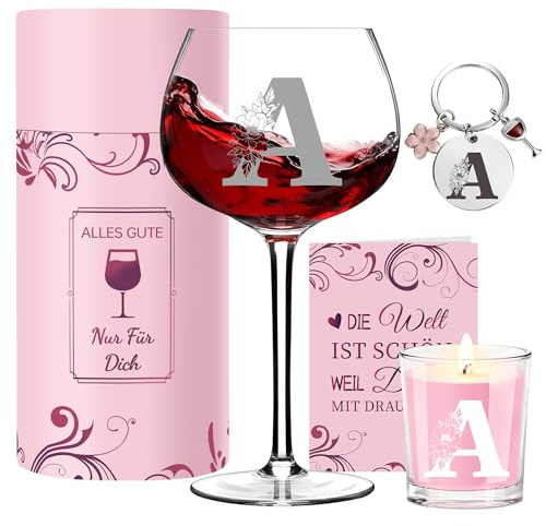 EcoUtens Personalised Wine Glass for Women, Customized Birthday Valentine Wedding Christmas Drinking Glasses Wine Gift Personalised Birthday Gifts Idea for Women,Mom,Wife,Sister,Daughter,Friend (A)