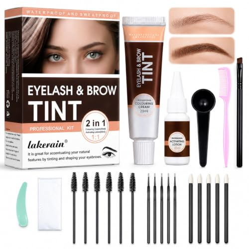 Coloración Para Cejas, Coloración De Cejas Semipermanente Con Aplicación Rápida, Resultado Natural Y Color Uniforme Para Maquillaje De Cejas En Casa O Salón (Marrón)