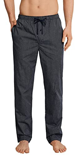 Schiesser Herren Lange Schlafhose Web - Mix + Relax Pyjamaunterteil, Dunkelblau_163842, 54 EU
