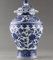 Antiques Very good China - Florero de porcelana pintada a mano, color azul y blanco