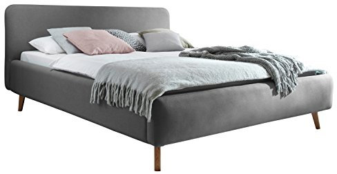 sette notti Polsterbett 160x200 cm Landhausstil Webstoff Hellgrau, Bett mit variabeler Einlasstiefe, Mattis Art Nr. 1456-10-4000