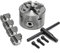 WEXON Präzisions 4 Backenfutter Ø 125 mm für Drehmaschine mit M10x1.5 Gewinde, Metall, Vierbacken Spannfutter, Handbetätigt, inkl. Chuck Key
