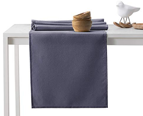 AmeliaHome Tischläufer 30x80 cm Lotuseffekt Wasserabweisend glänzend Lavendel Empire