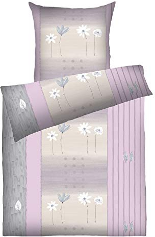 Dyckhoff Weichfrottier Bettwäsche Annabell Flieder 1 Bettbezug 155 x 200 cm + 1 Kissenbezug 80 x 80 cm