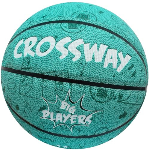 MAIBOLE Crossway Sports Outdoor Basketball Big Players Multi Color Moisture Absorbing Composite 69,8 cm 72,4 cm 74,9 cm w/Pump Included (Grün)