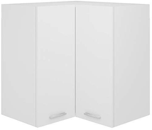 Tidyard Eckunterschrank mit 2 Türen Küchenschrank Aufbewahrungsschrank Küchenzeile Küchenmöbel Einbauküche Holzschrank Standschrank Weiß 57x57x60 cm Spanplatte