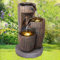 Gartenbrunnen Brunnen Zierbrunnen Zimmerbrunnen Springbrunnen Brunnen 230V Wasserfall Wasserspiel für Garten, Gartenteich (DREIERLEI)