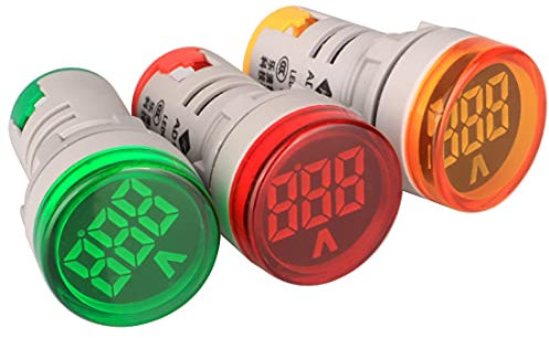 Gebildet Display Della Tensione CA da 22mm Display a LED Digitale Voltmetro Monitor del Misuratore di Tensione CA 60V-500V 110V 220V 380V Rilevatore di Tensione Verde Rosso Giallo Indicatore