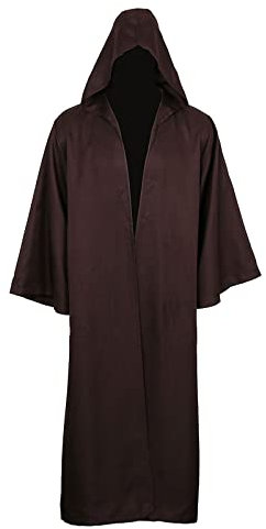 Bichingda Erwachsenen-Bademantel mit Kapuze für Halloween, Weihnachten, Party, Cosplay, Kostüm, Vampir-Tunika, Kapuzenuniform, Braun, L