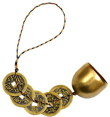 BESPORTBLE Chinesische Glocke Fortune Münzen Hängen Windspiele Traditionelle Glück Glück Münzen Anhänger Vintage Auto Tür Hanging Chime Ornamente für Reichtum Und Erfolg