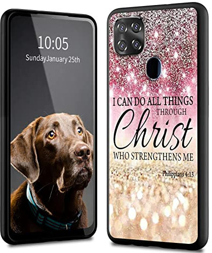 Case for ZTE Zmax 10,ZTE Z6250 Phone Case,Slim Soft TPU Shockproof Bumper Lightweight Thin Silicone Rubber Protective Case for ZTE Z6250, Back Cover with Design-I can do All Things Through Christ