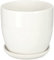 KOTARBAU® Pot de Fleurs en céramique avec bac d'égouttement Blanc 15 cm