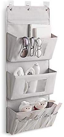 PORRASSO Wall Hanging Storage Bag Hängeorganizer Tür Schrank Organizer Aufbewahrungstasche Wandbehang Organizer für Zimmer Küche Bad Grau