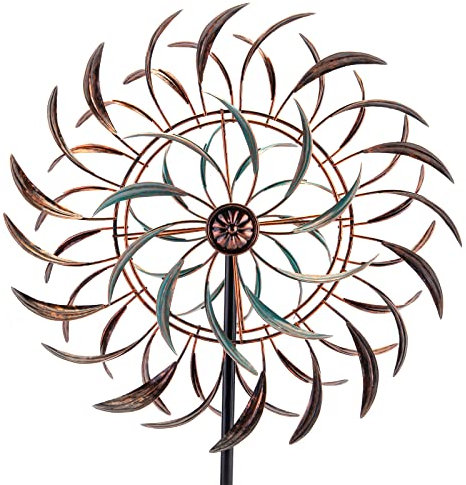 VEWOGARDEN - Molinillos de Viento de Metal Grandes para Exteriores, Escultura de Viento de 360 Grados, decoración artística para Patio, césped y jardín, 168 x 40 cm