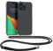 kwmobile Crossbody Case Compatible with Apple iPhone 14 Pro Max Case - Clear TPU Phone Cover w/Lanyard Cord Strap - Black/Transparent