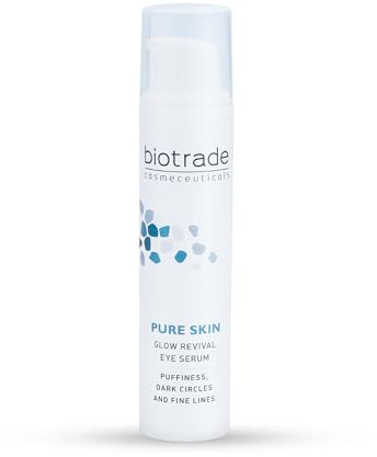 Biotrade Pure Skin Glow Revival Augenserum mit Koffein, Hyaluronsäure und Peptiden – Tägliche Augencreme für Schwellungen, Augenringe und feine Linien – 15 ml