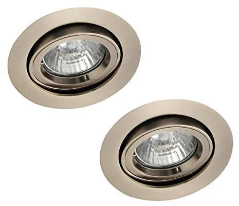 LITECRAFT Recessed Downlights Fire Rated Tiltable Spotlights - (Polished Chrome, Pack of 2)