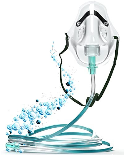 Sauerstoffmaske mit Schlauch 2 mtr., Gummizug und Nasenbügel, Mapeau O2 Maske